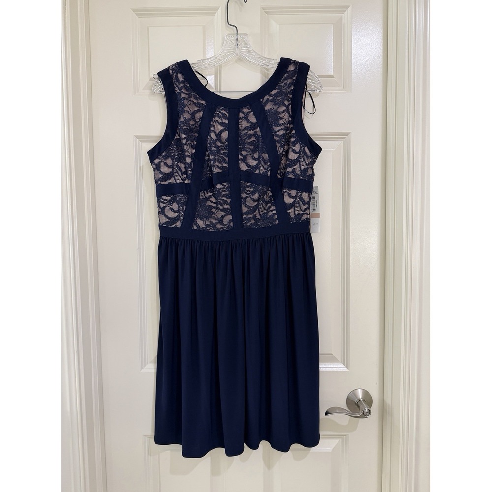 r & m richards women blue formal dress size 12 NEW WITH TAG